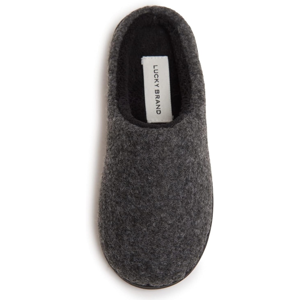 image:imageLucky Brand Boys Faux Wool Clog Slippers with Memory FoamBlack