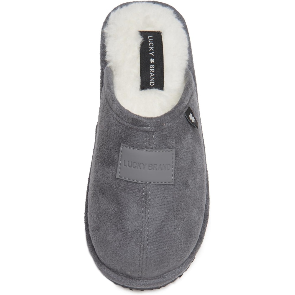 image:imageLucky Brand Boys MicroSuede Scuff Slippers Kids House Shoes with Plush LiningGrey