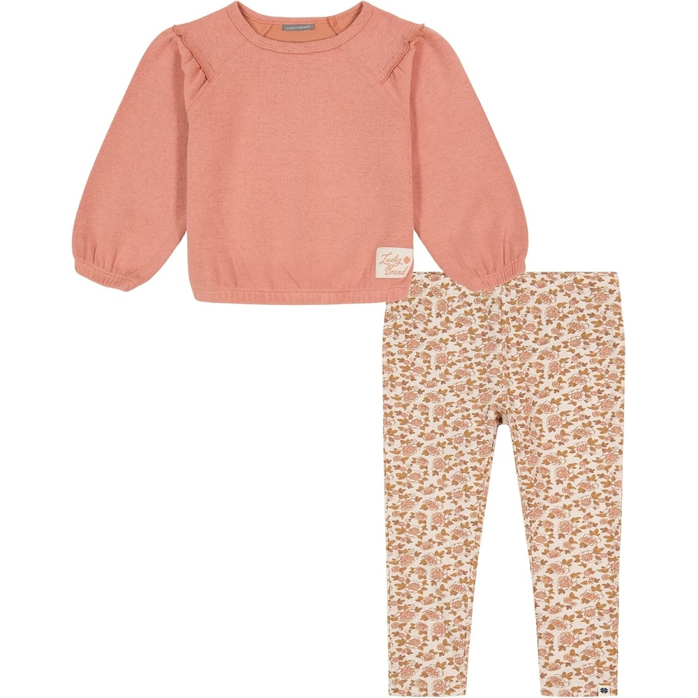 image:imageLucky Brand Girls 2 Piece Fashion Legging SetCameo Brown Print