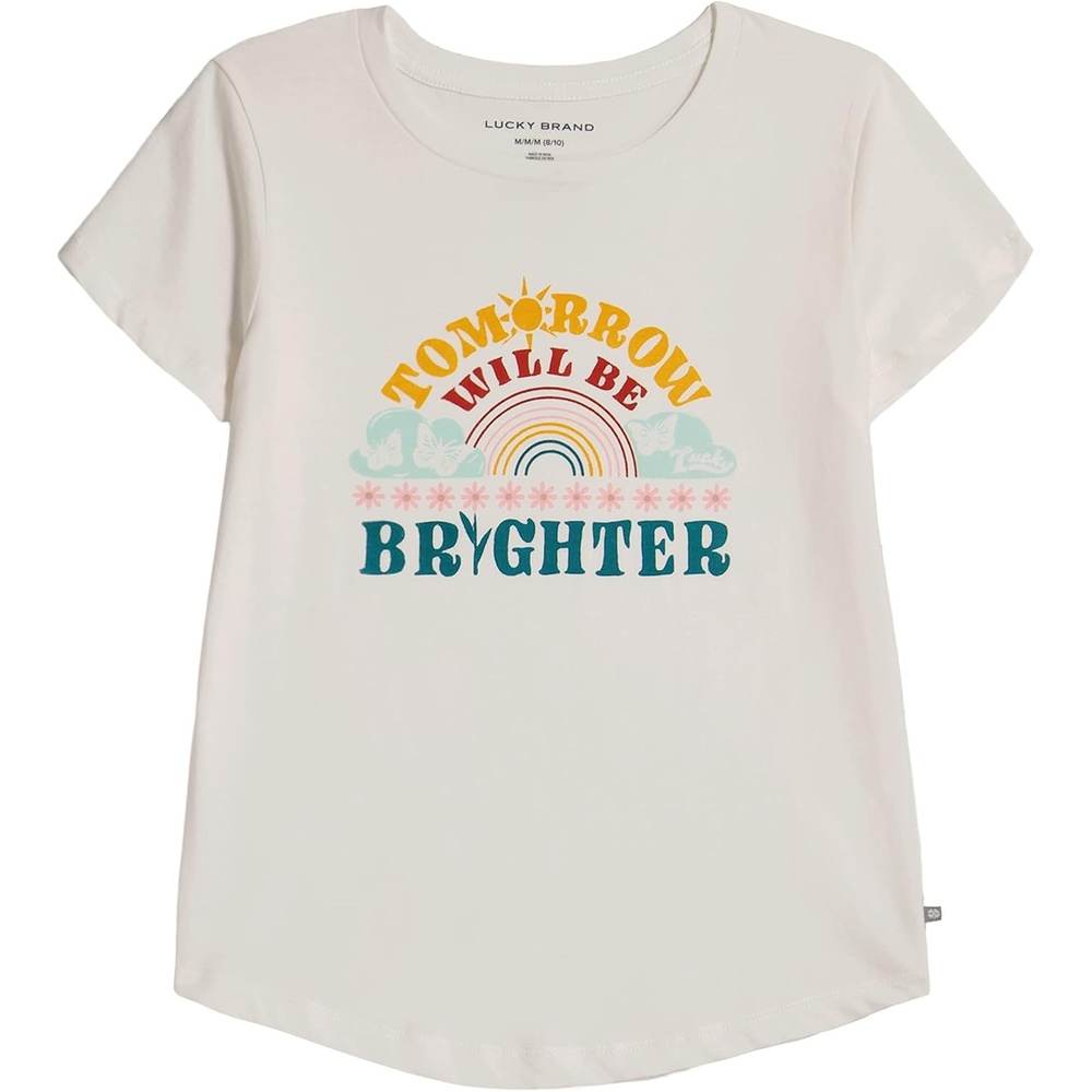 image:imageLucky Brand Girls Short Sleeve Graphic TShirt Tagless Cotton Tee with Fun DesignsCloud Brighter