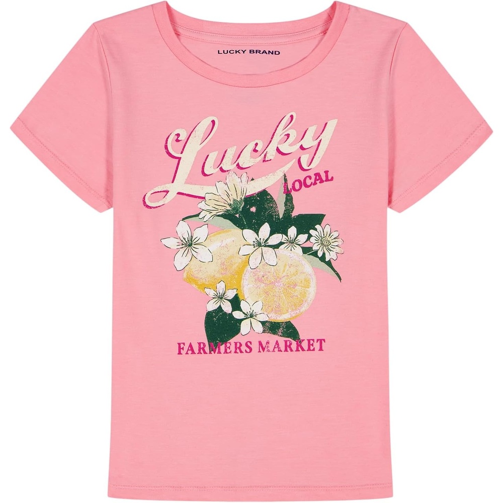 image:imageLucky Brand Girls Short Sleeve Graphic TShirt Tagless Cotton Tee with Fun DesignsPeony Local Lemons