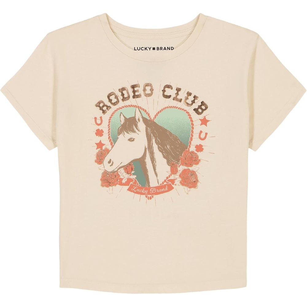 image:imageLucky Brand Girls Short Sleeve Graphic TShirt Tagless Cotton Tee with Fun DesignsRodeo Club