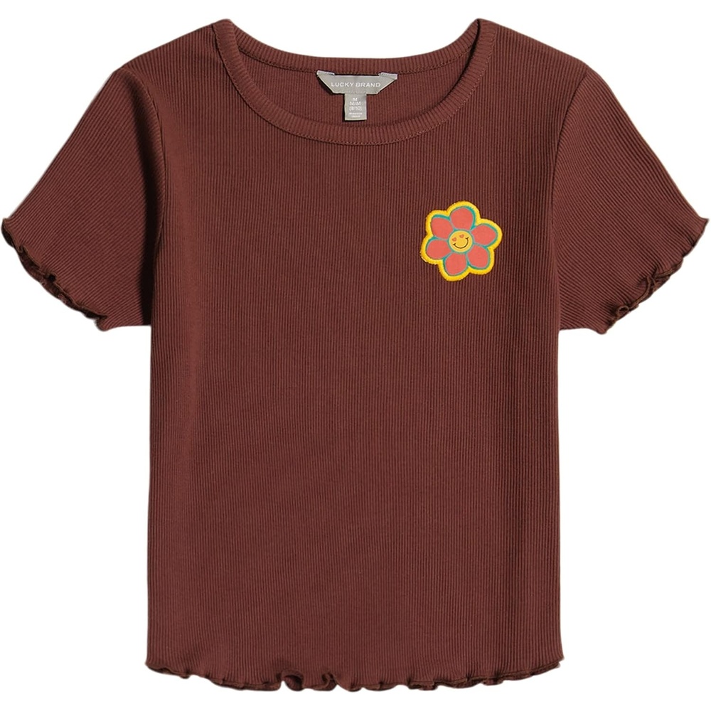 image:imageLucky Brand Girls Short Sleeve Graphic TShirt Tagless Cotton Tee with Fun DesignsSmiley Stone