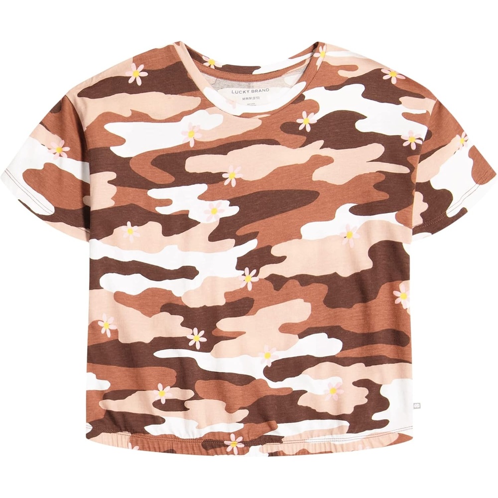 image:imageLucky Brand Girls Short Sleeve Graphic TShirt Tagless Cotton Tee with Fun DesignsStone Camo