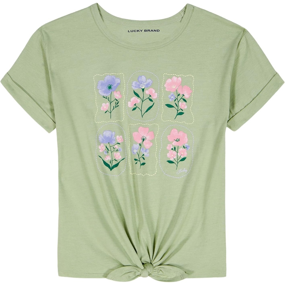 image:imageLucky Brand Girls Short Sleeve Graphic TShirt Tagless Cotton Tee with Fun DesignsSwamp Floral Stamp