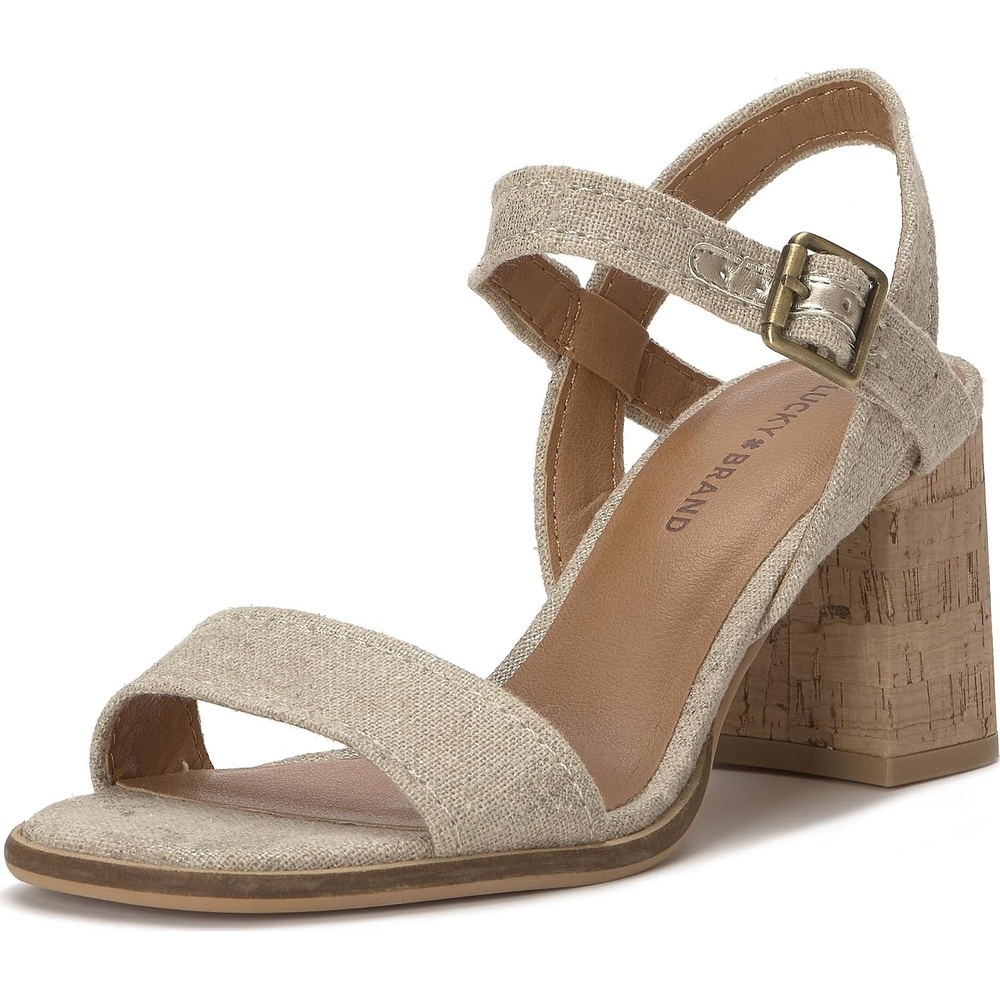 image:imageLucky Brand Hallia Ankle Strap SandalsNaturalPlatino