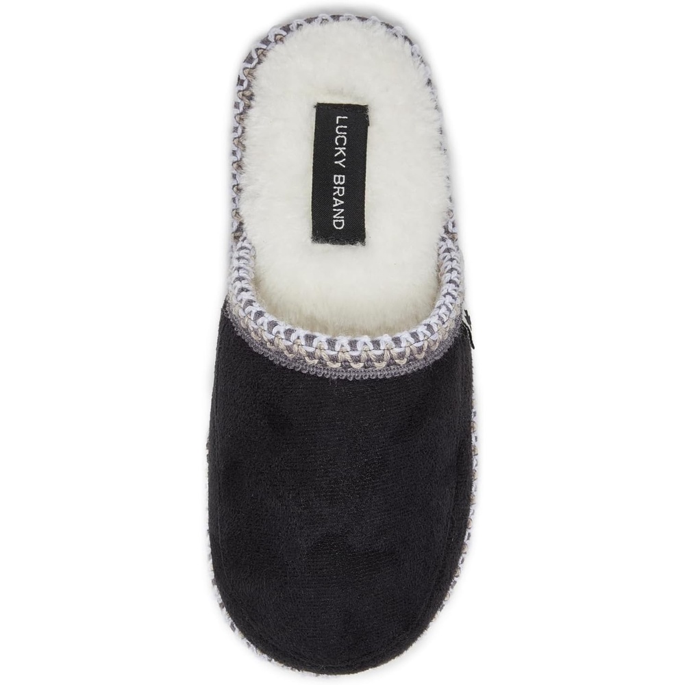 image:imageLucky Brand MicroSuede Memory Foam Boys Slippers  Closed Toe Plush Lined House ShoesKids SlippersBlack