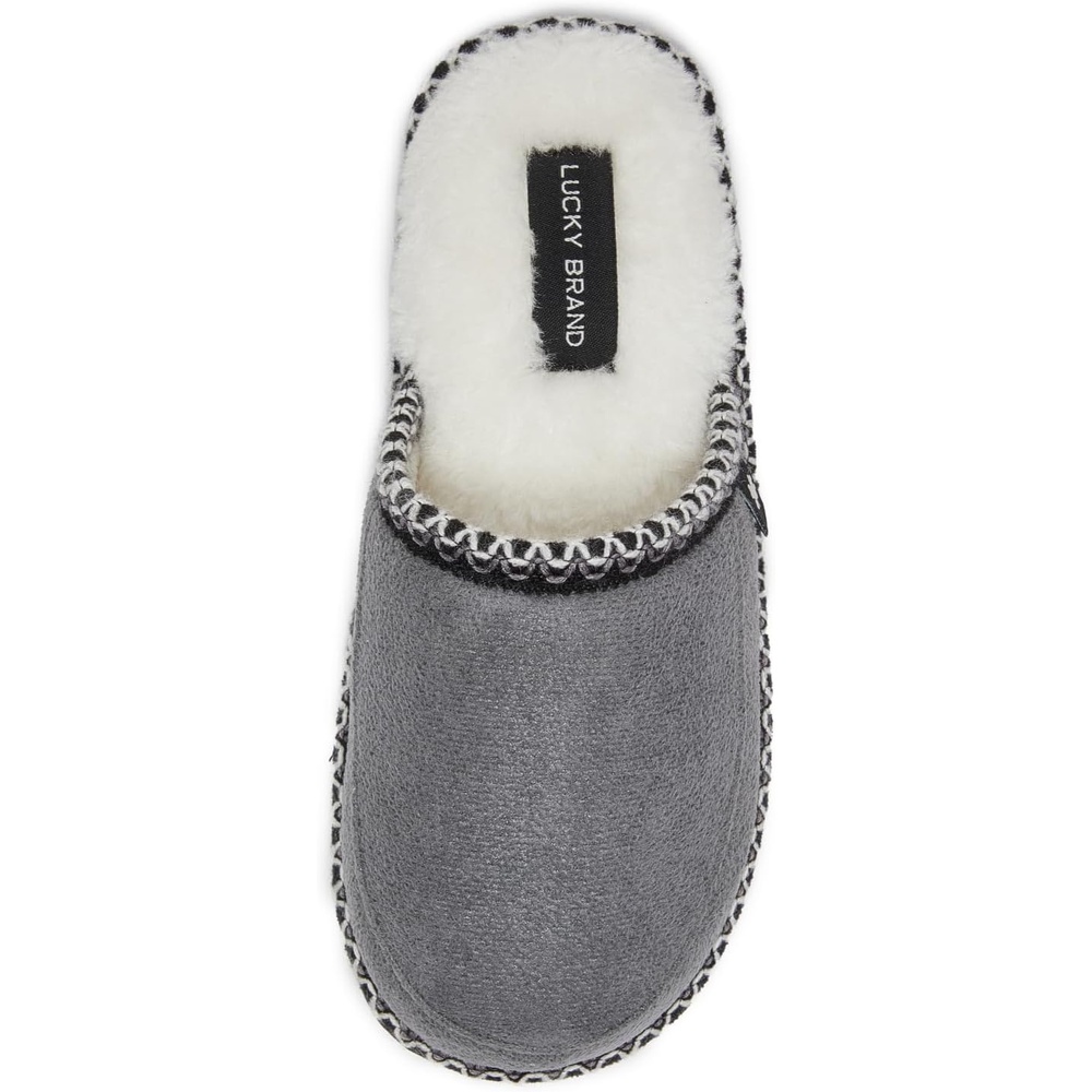 image:imageLucky Brand MicroSuede Memory Foam Boys Slippers Closed Toe Plush Lined House ShoesKids SlippersGrey