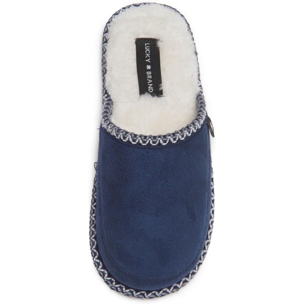 image:imageLucky Brand MicroSuede Memory Foam Boys Slippers  Closed Toe Plush Lined House ShoesKids SlippersNavy