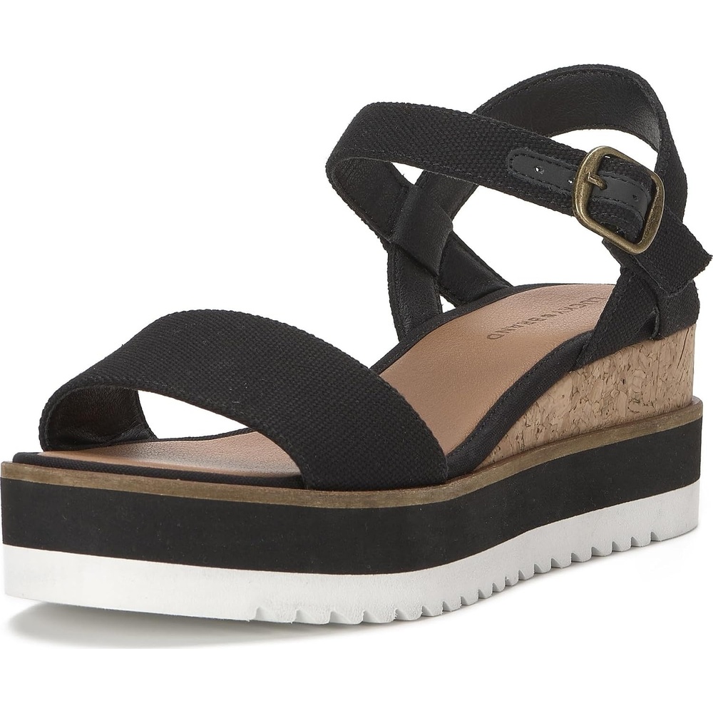 image:imageLucky Brand Temay Platform Wedge SandalsBlack