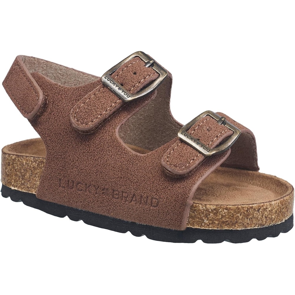 image:imageLucky Brand Toddler Unisex Baby Boy Blanc Double Strap Casual Toddlers Sandals with Hook and Loop Closure ToddlersBrown
