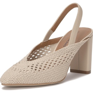 Lucky Brand Melony Woven Slingback High Heel(Off-white)