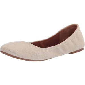 Lucky Brand Women’s Emmie Ballet Flats(Natural/Platinum Linen)