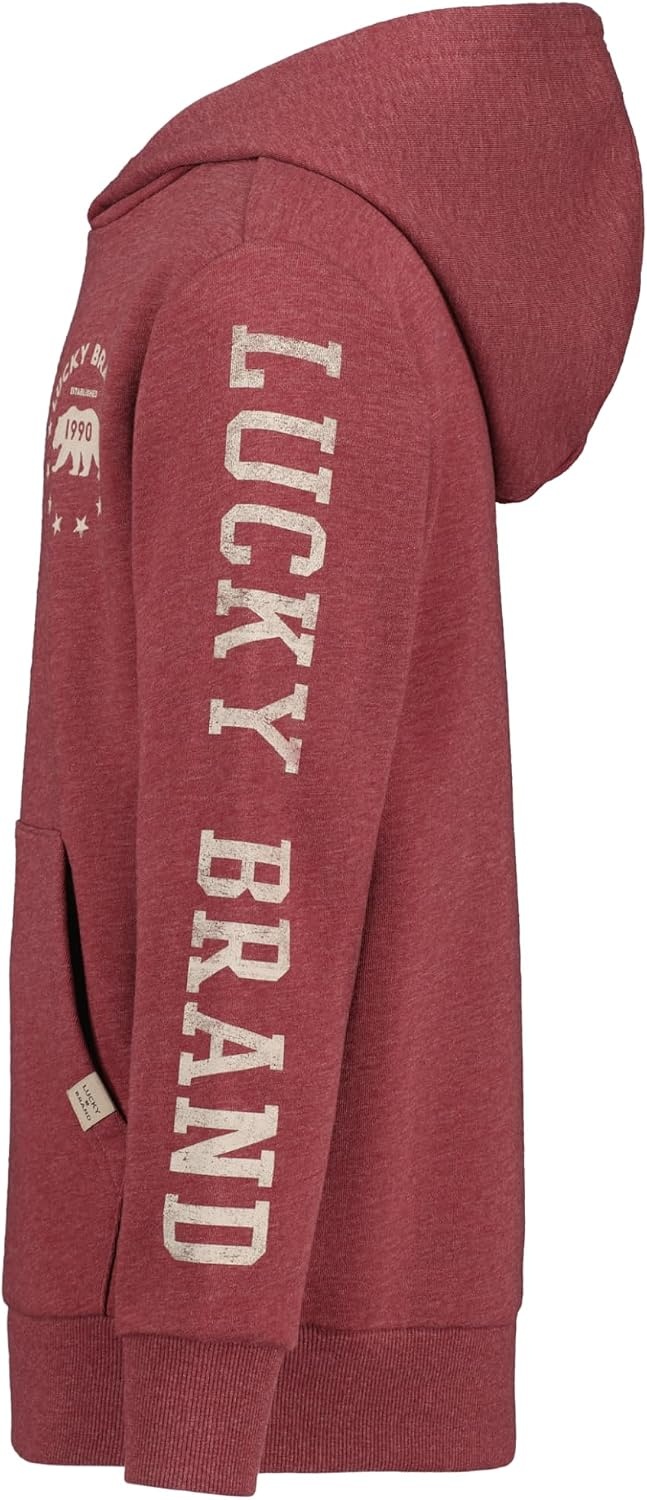 image:imageLucky Brand Boys Long Sleeve Fleece Pullover Hoodie Comfortable Relaxed Fit With Kangaroo PocketsBear Port Heather