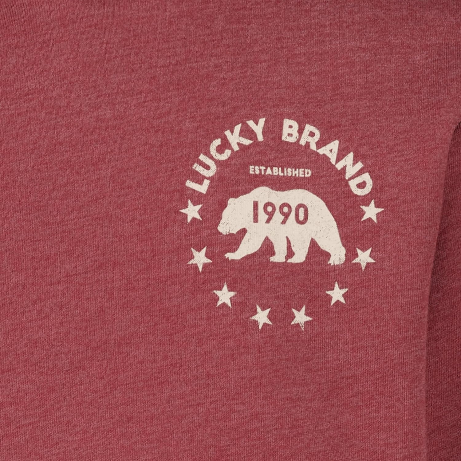 image:imageLucky Brand Boys Long Sleeve Fleece Pullover Hoodie Comfortable Relaxed Fit With Kangaroo PocketsBear Port Heather
