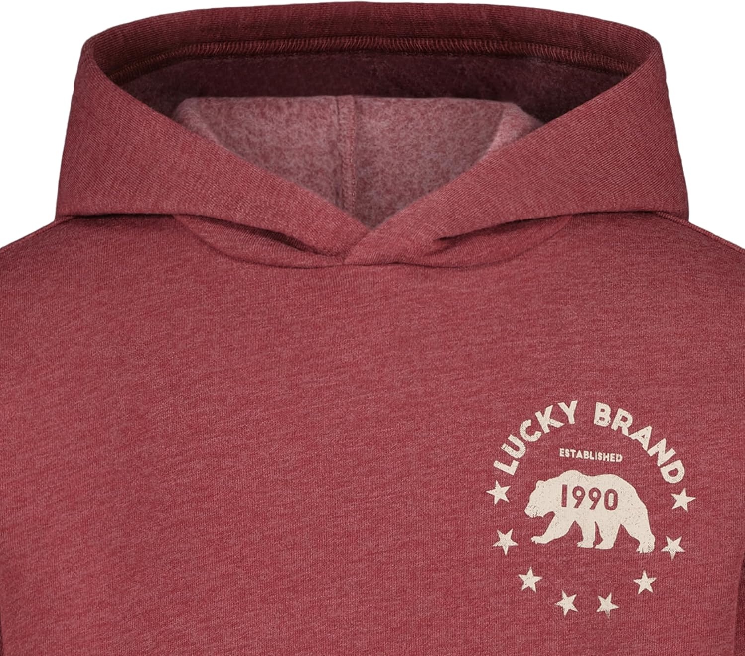 image:imageLucky Brand Boys Long Sleeve Fleece Pullover Hoodie Comfortable Relaxed Fit With Kangaroo PocketsBear Port Heather