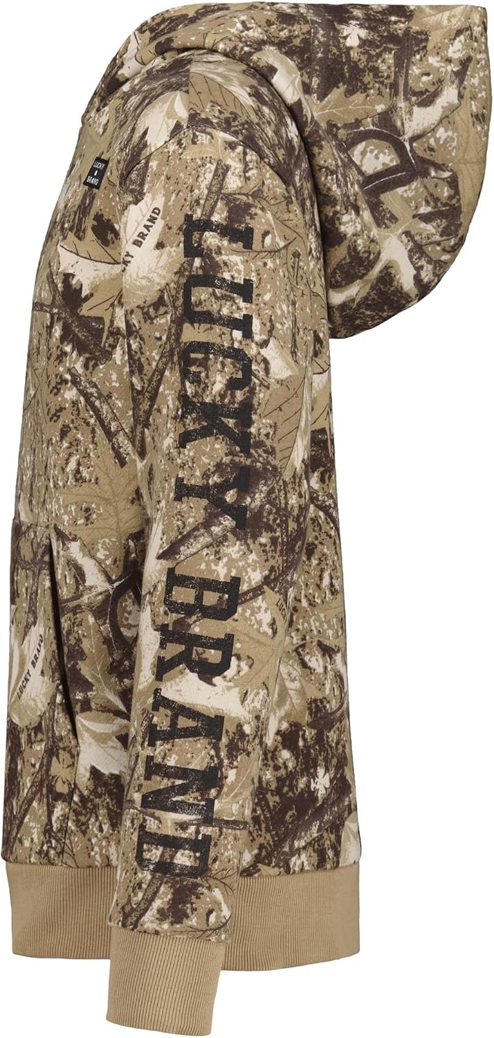 image:imageLucky Brand Boys Long Sleeve Fleece Pullover Hoodie Comfortable Relaxed Fit With Kangaroo PocketsKelp Forest Camo