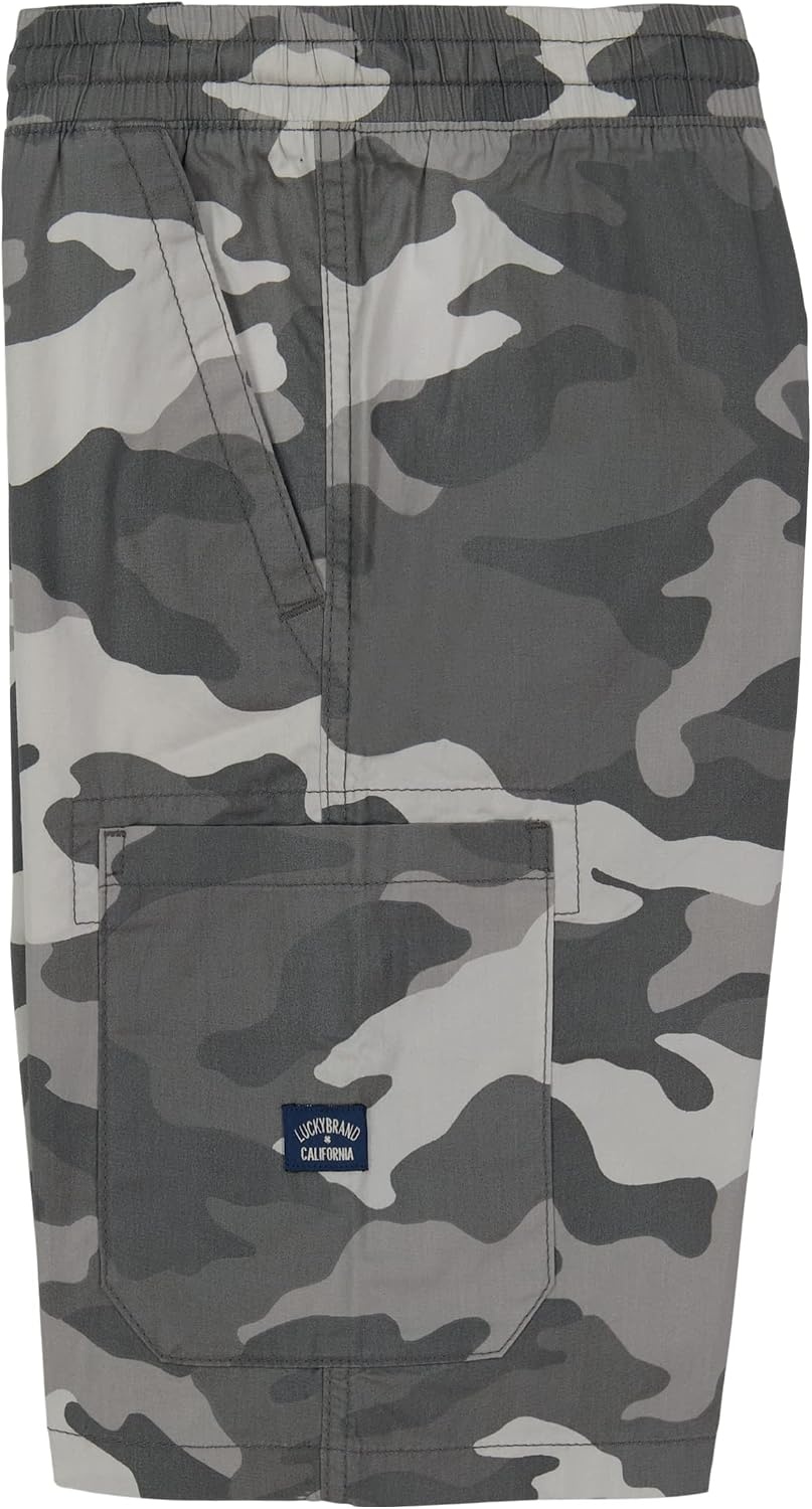 image:imageLucky Brand Boys Pullon Cargo Shorts Drawstring ClosureFaded Black Camo