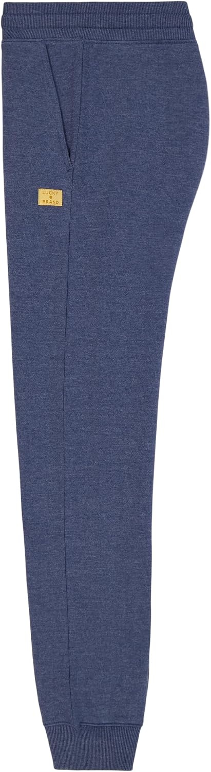 image:imageLucky Brand Boys Pullon Fleece Jogger Sweatpant Drawstring ClosureDark Denim Heather