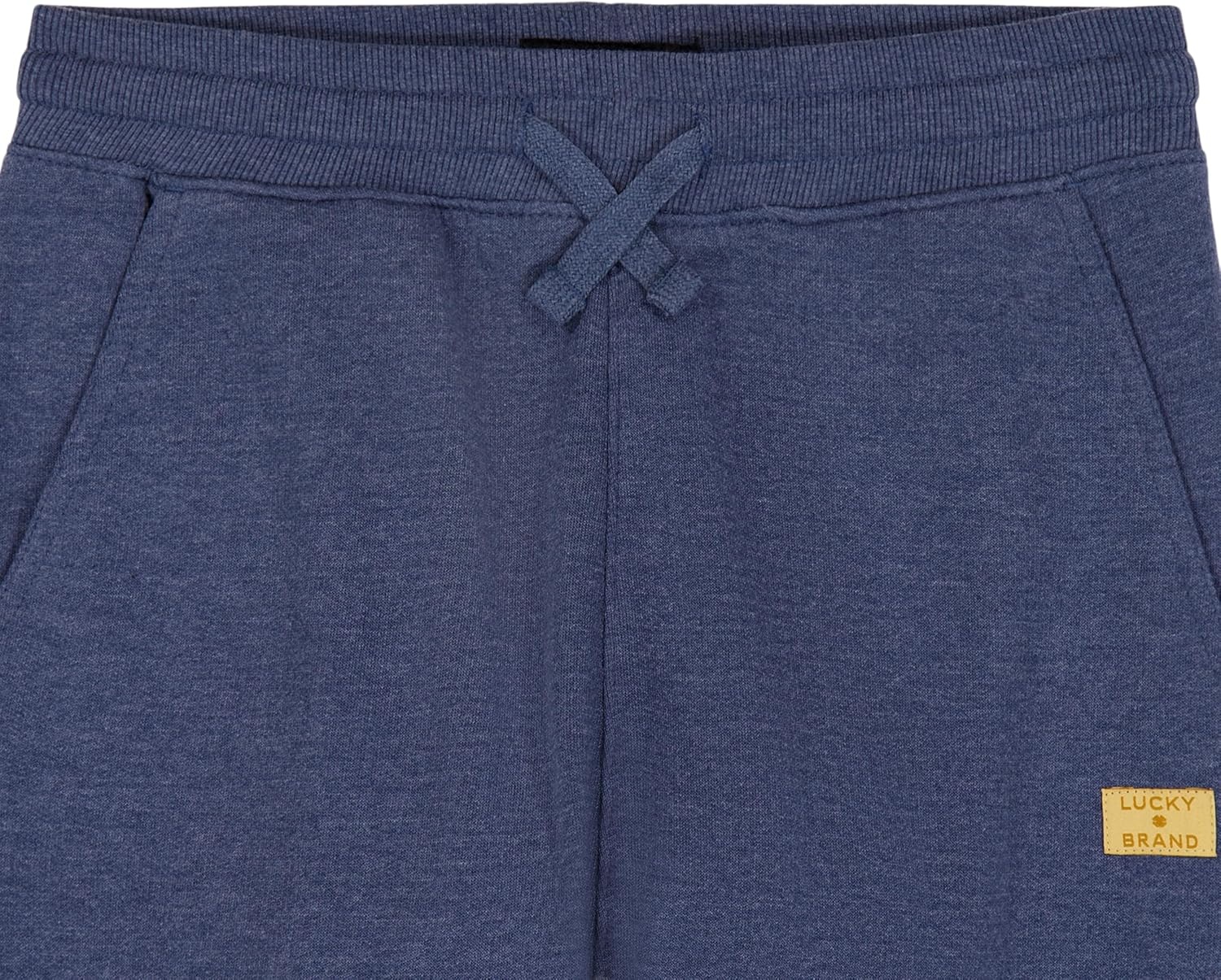 image:imageLucky Brand Boys Pullon Fleece Jogger Sweatpant Drawstring ClosureDark Denim Heather