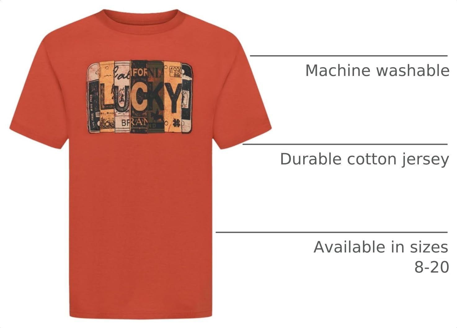image:imageLucky Brand Boys Short Sleeve Graphic Crew Neck TShirt Soft Comfortable Relaxed FitCali Plate Hot Sauce