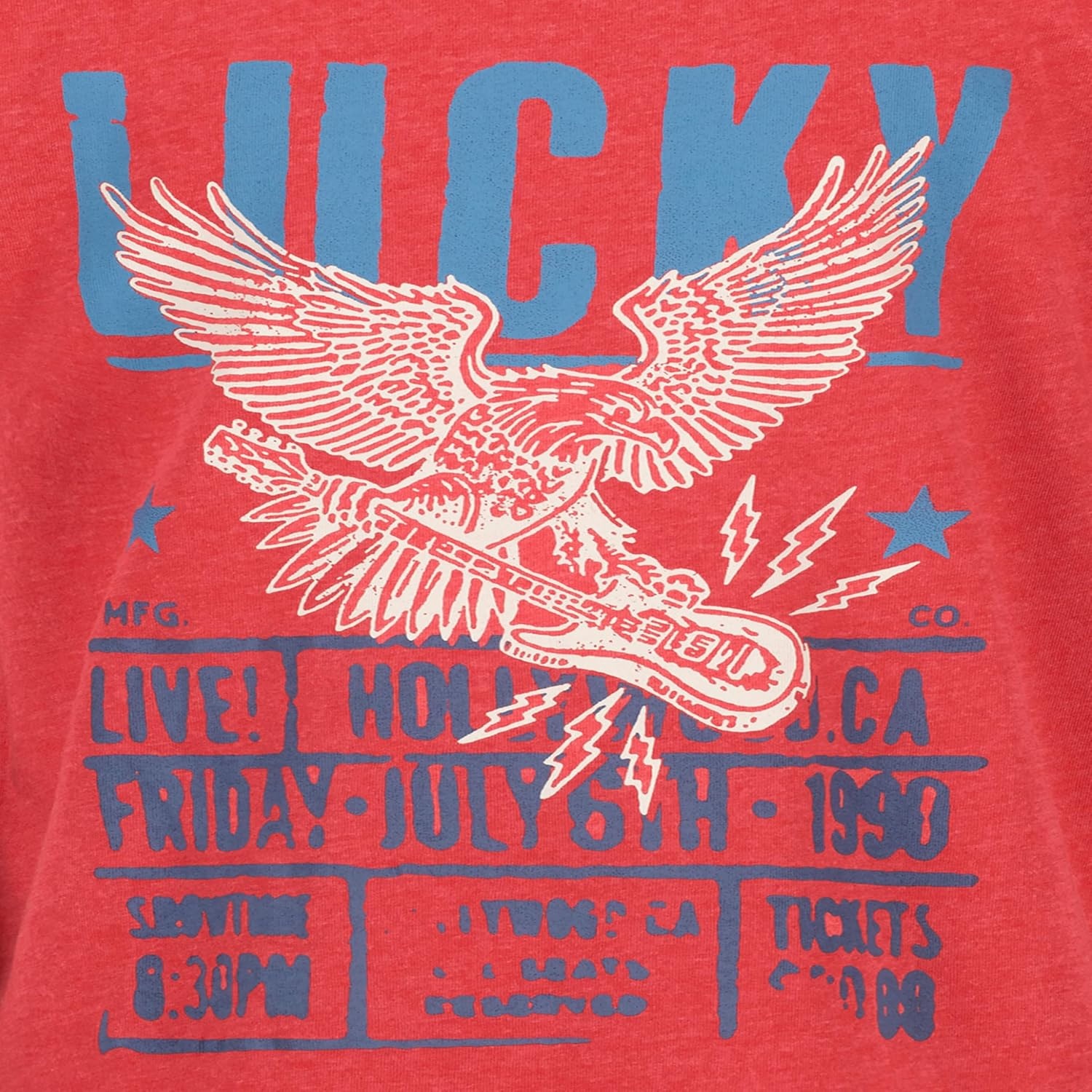 image:imageLucky Brand Boys Short Sleeve Graphic Crew Neck TShirt Soft Comfortable Relaxed FitEagle Rock Red Heather