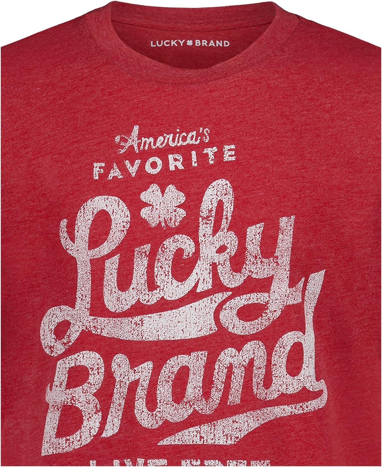 image:imageLucky Brand Boys Short Sleeve Graphic Crew Neck TShirt Soft Comfortable Relaxed FitFavorite Punch Heather