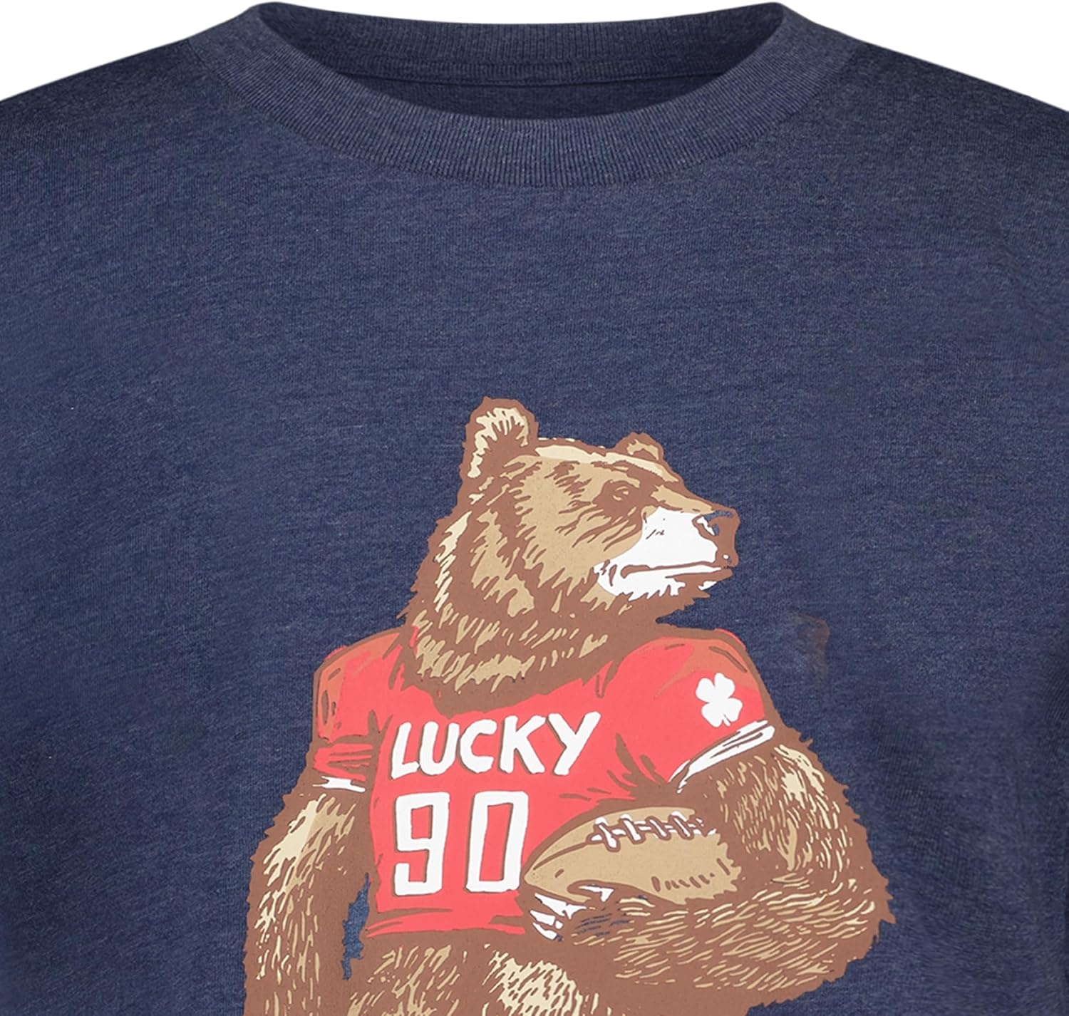 image:imageLucky Brand Boys Short Sleeve Graphic Crew Neck TShirt Soft Comfortable Relaxed FitFootball Bear Dark Denim Heather