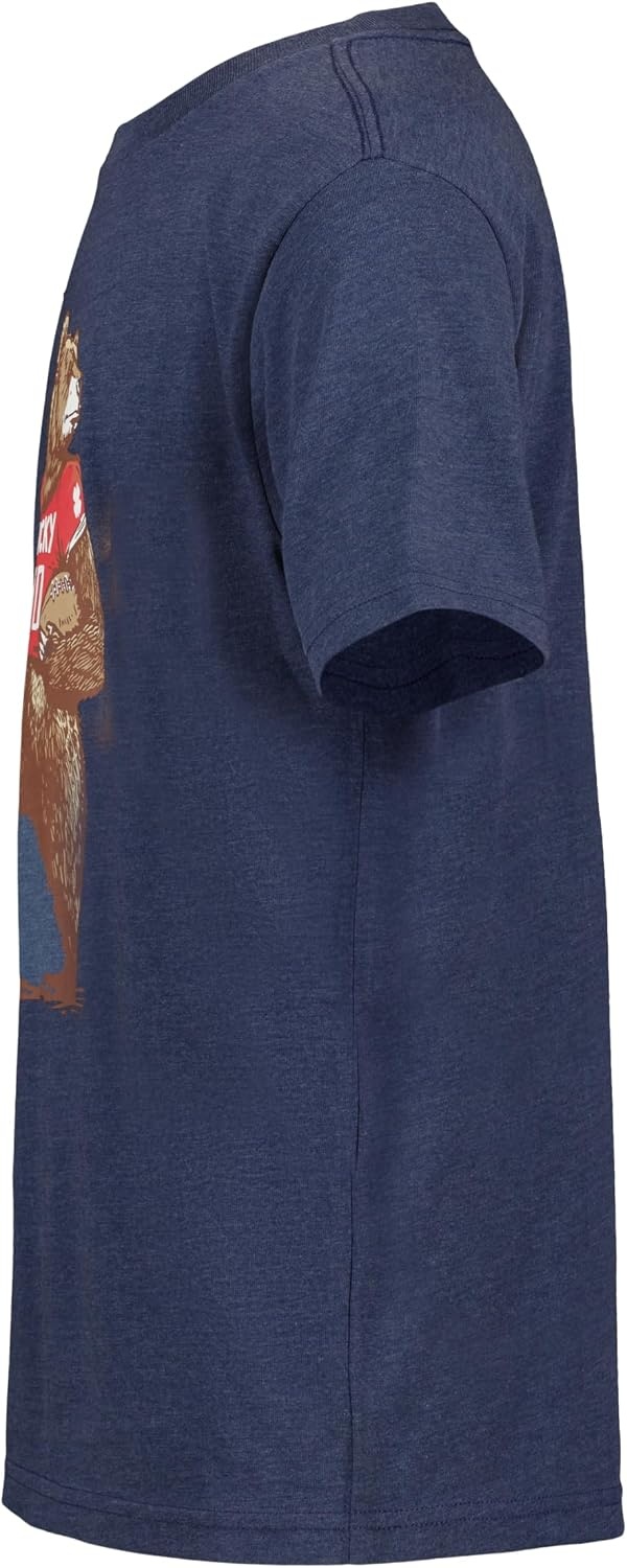 image:imageLucky Brand Boys Short Sleeve Graphic Crew Neck TShirt Soft Comfortable Relaxed FitFootball Bear Dark Denim Heather