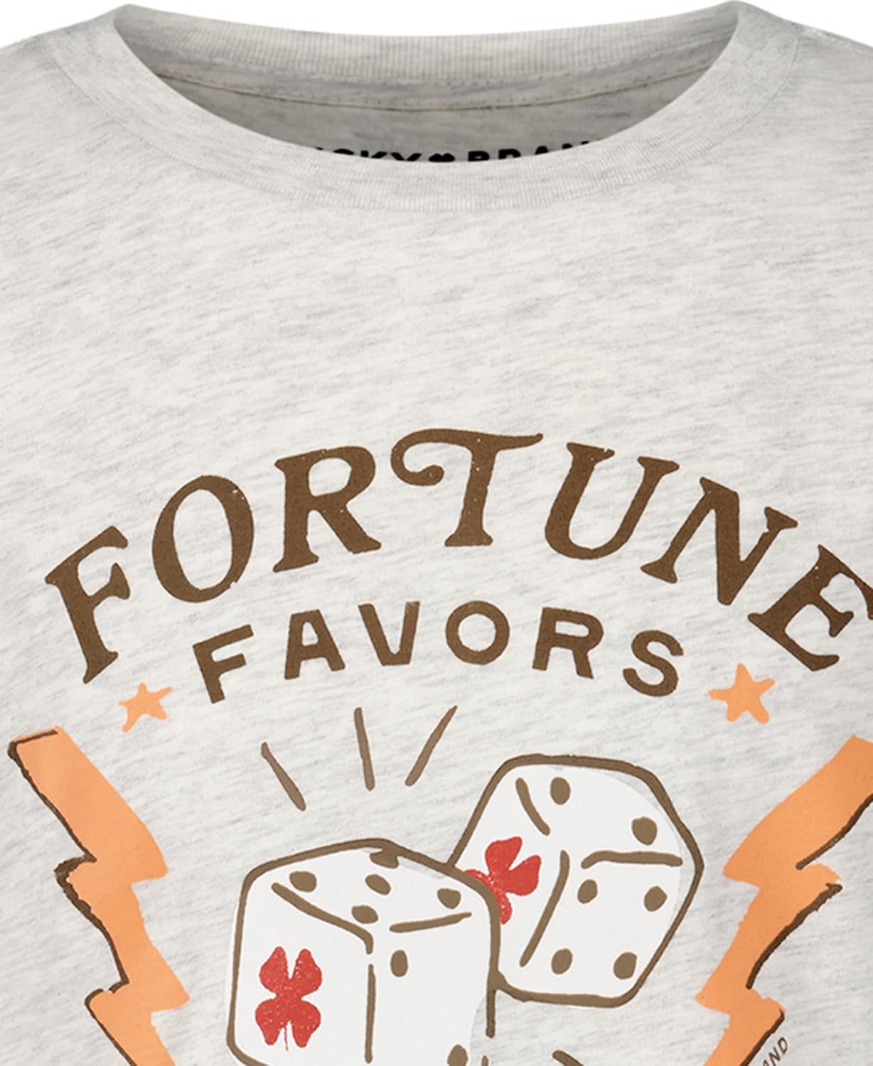 image:imageLucky Brand Boys Short Sleeve Graphic Crew Neck TShirt Soft Comfortable Relaxed FitFortune Oatmeal