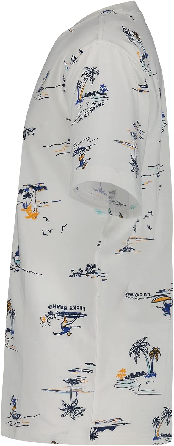 image:imageLucky Brand Boys Short Sleeve Graphic Crew Neck TShirt Soft Comfortable Relaxed FitSurfer Bear Egret