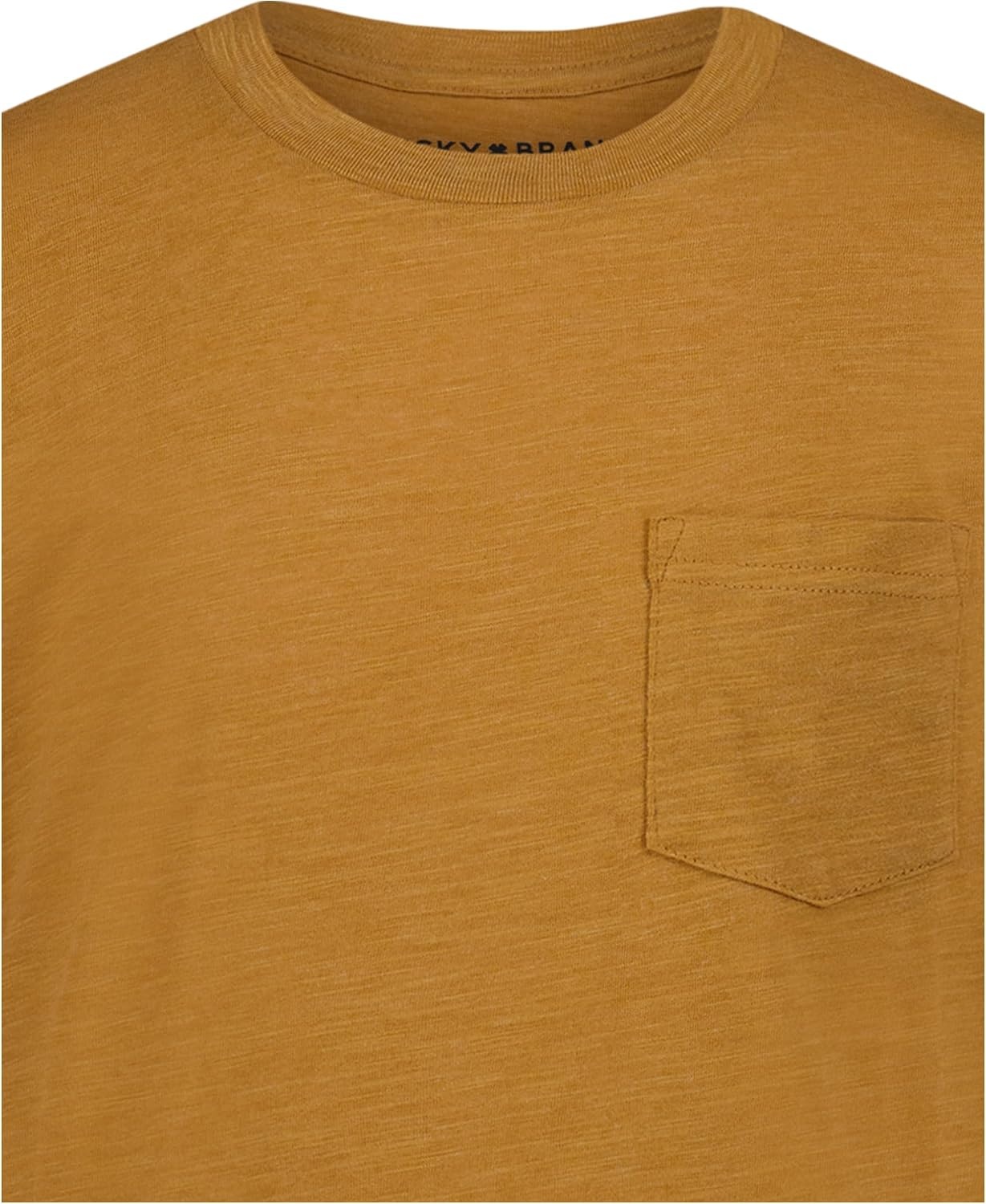 image:imageLucky Brand Boys Short Sleeve Slub Pocket Crew Neck TShirt Soft Comfortable Relaxed FitBurnt Sugar Heather