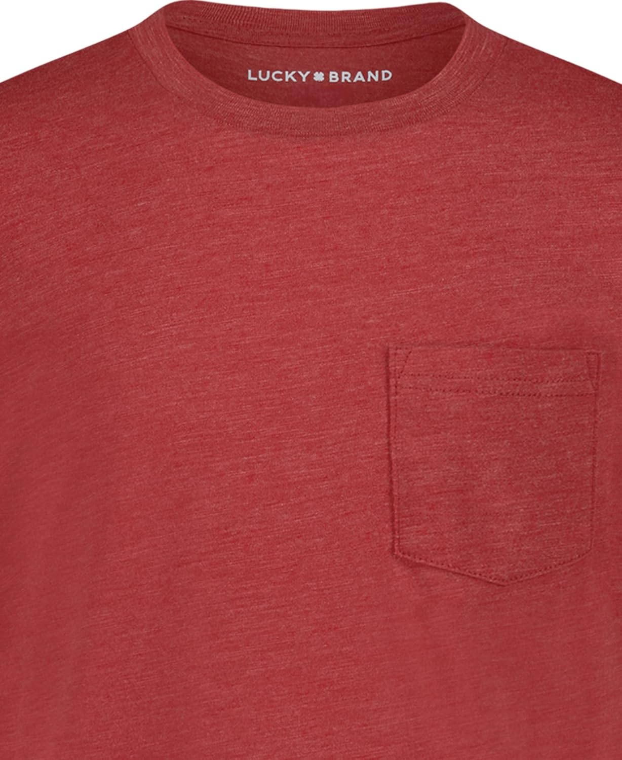 image:imageLucky Brand Boys Short Sleeve Slub Pocket Crew Neck TShirt Soft Comfortable Relaxed FitPunch Heather