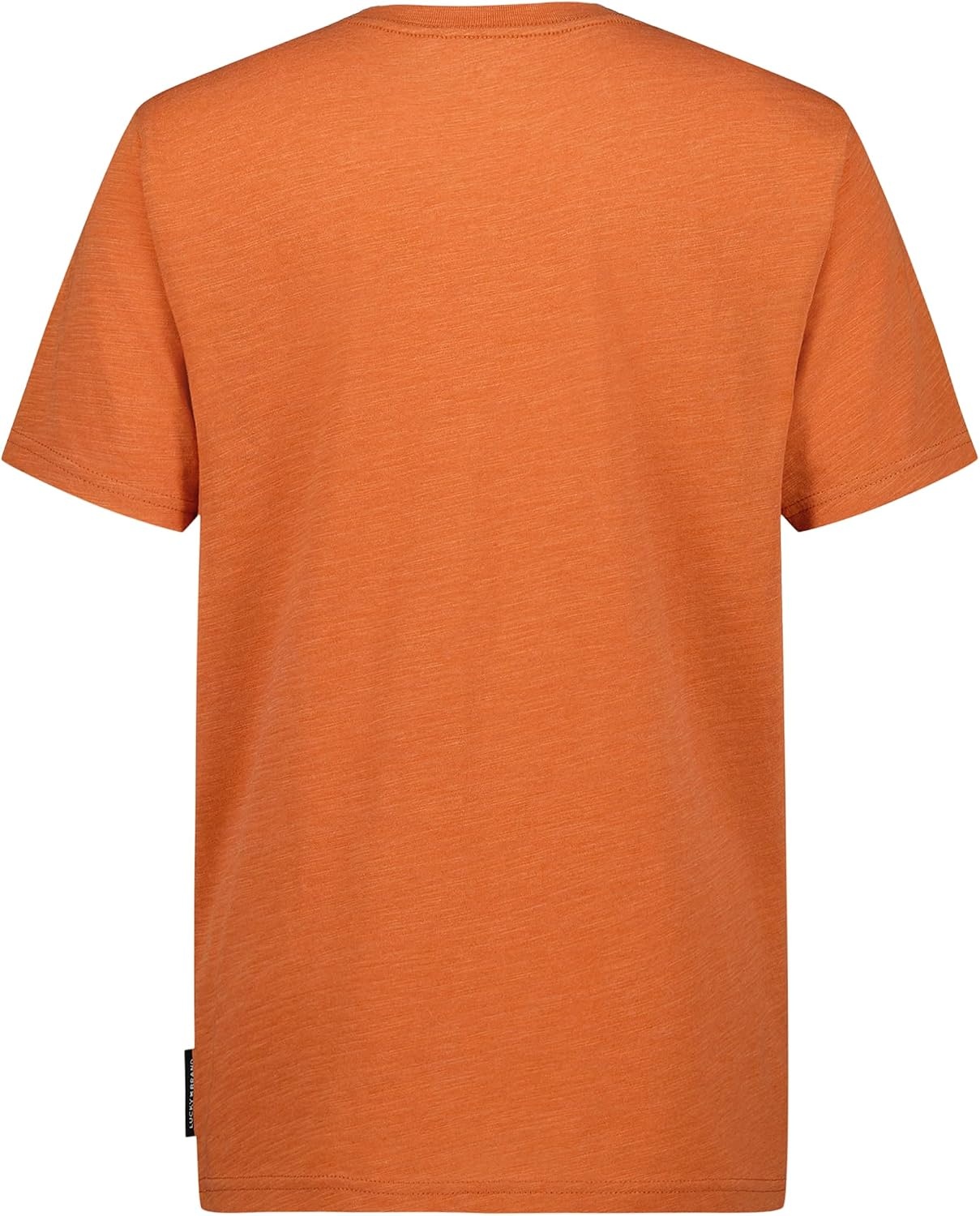 image:imageLucky Brand Boys Short Sleeve Slub Pocket Crew Neck TShirt Soft Comfortable Relaxed FitRust Heather