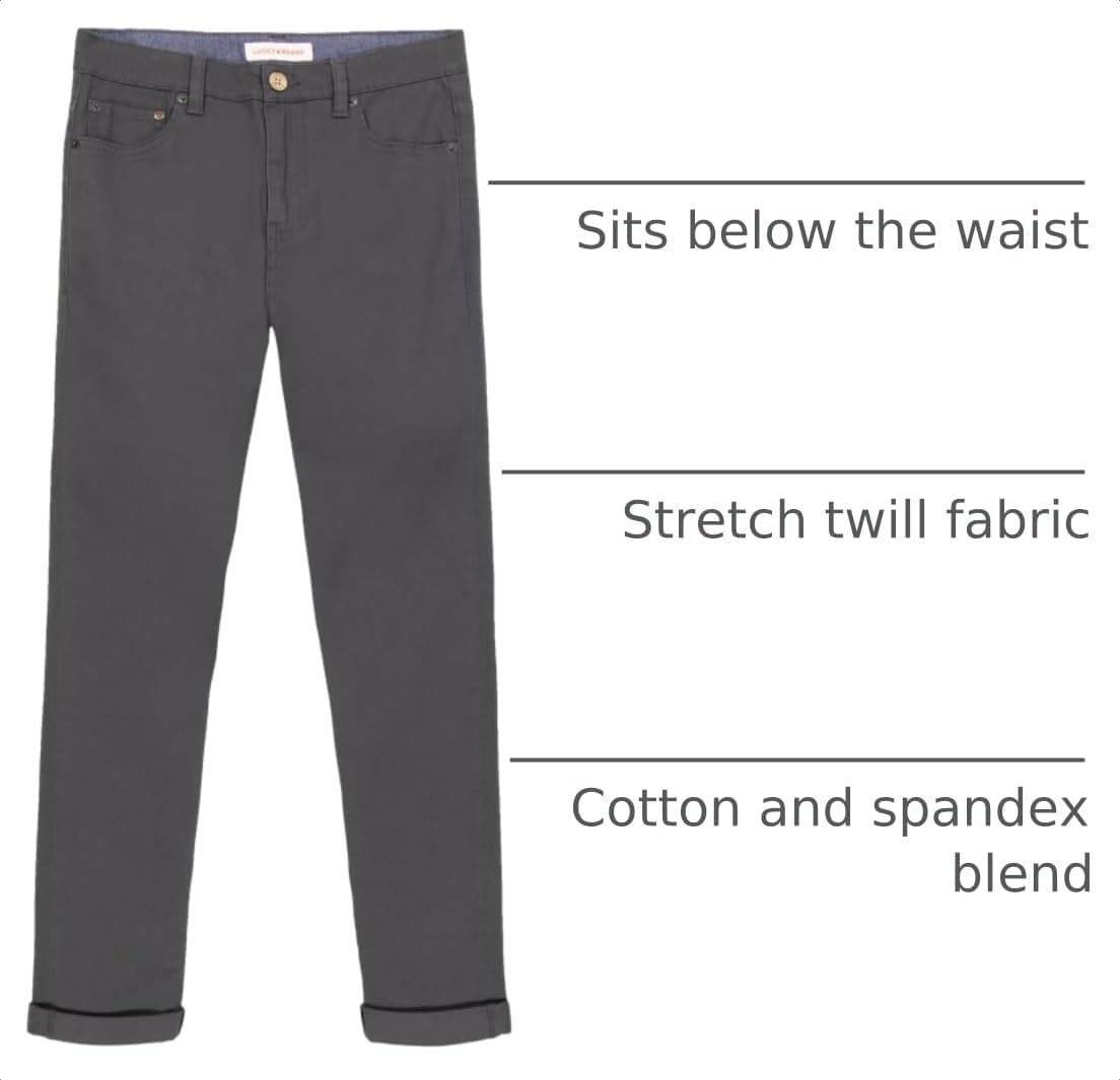 image:imageLucky Brand Boys Skinny Fit Stretch Twill PantsAsphalt Grey