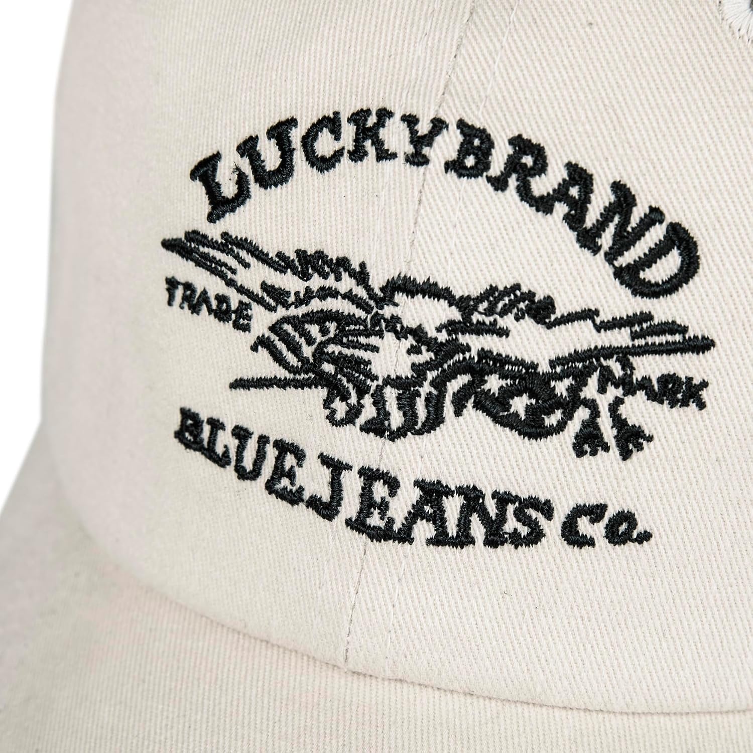 image:imageLucky Brand Classic Cotton Adjustable Dad Hat Baseball Cap Golf Fishing Low Profile 5 Panel DesignBlue Jeans Co Cream