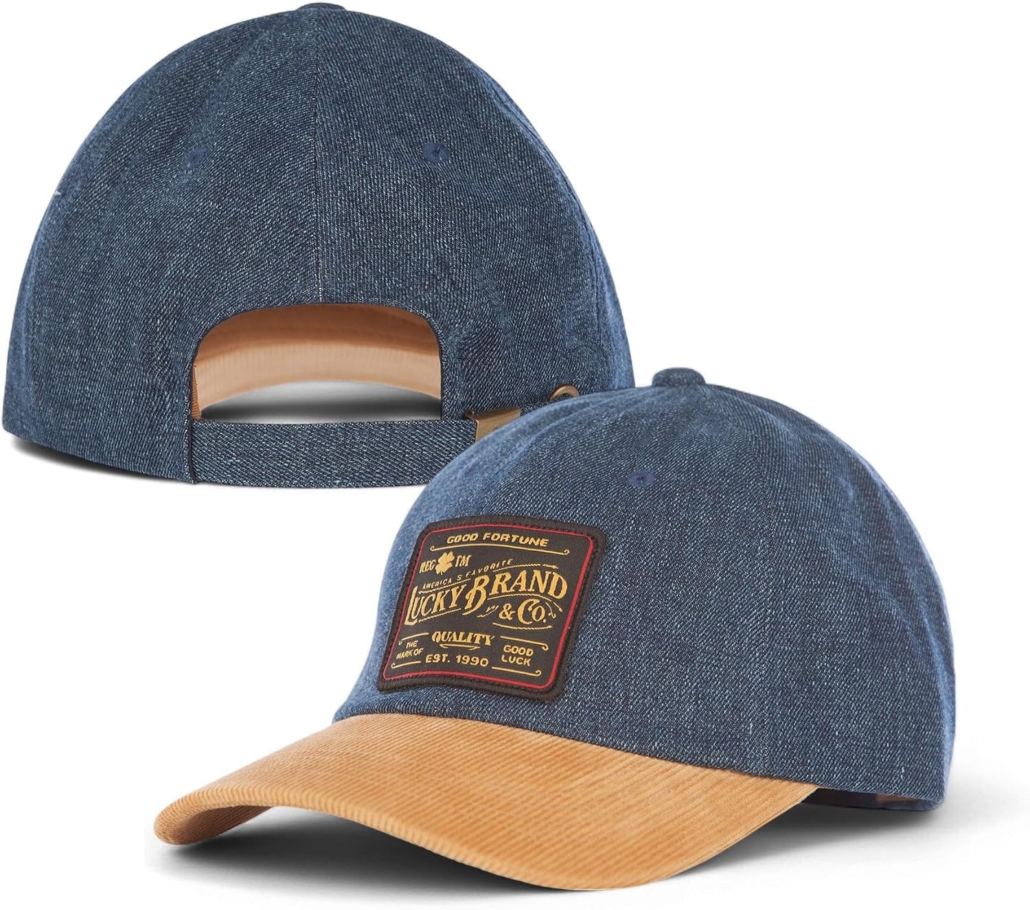 image:imageLucky Brand Classic Cotton Adjustable Dad Hat Baseball Cap Golf Fishing Low Profile 5 Panel DesignVintage Denim Tan