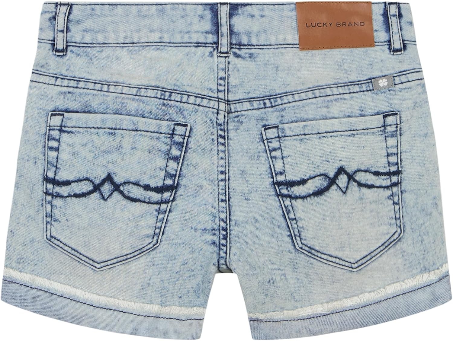 image:imageLucky Brand Girls Cuffed Jean Shorts Stretch Denim with 5 Pockets Mid to High Rise WaistRiley Indigo Marble
