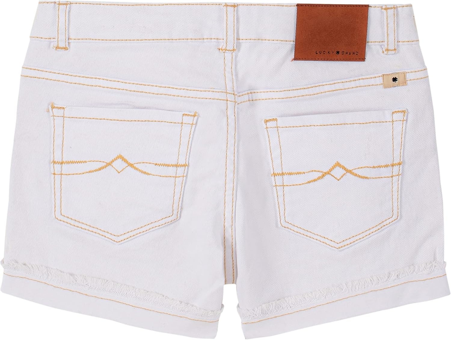 image:imageLucky Brand Girls Cuffed Jean Shorts Stretch Denim with 5 Pockets Mid to High Rise WaistRonnie White
