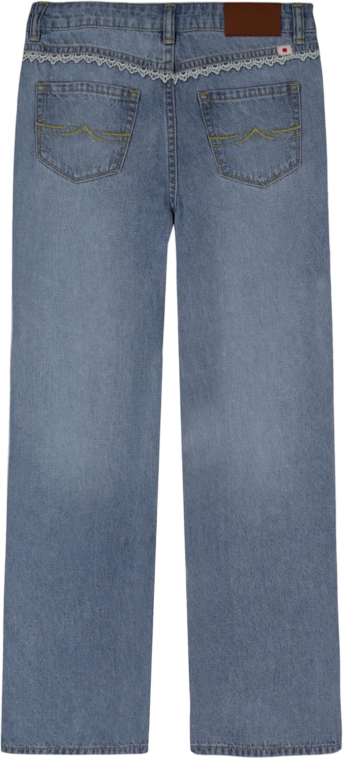 image:imageLucky Brand Girls Mid Rise Flare Stretch Denim Jean Zipper Fly amp Button ClosureEyelet Christi Wash