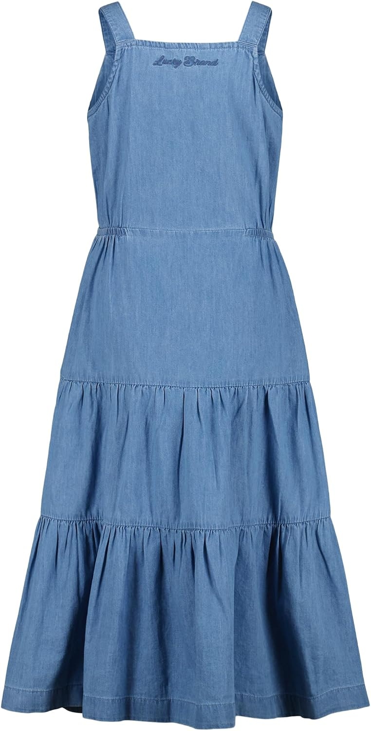 image:imageLucky Brand Girls Sleeveless Light Weight Denim Midi DressRobin Wash