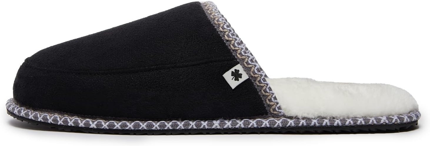 image:imageLucky Brand Memory Foam Rubber Sole Scuff Bedroom Slipper Soft Comfy Mens Slippers IndoorOutdoor Mens House SlippersBlack