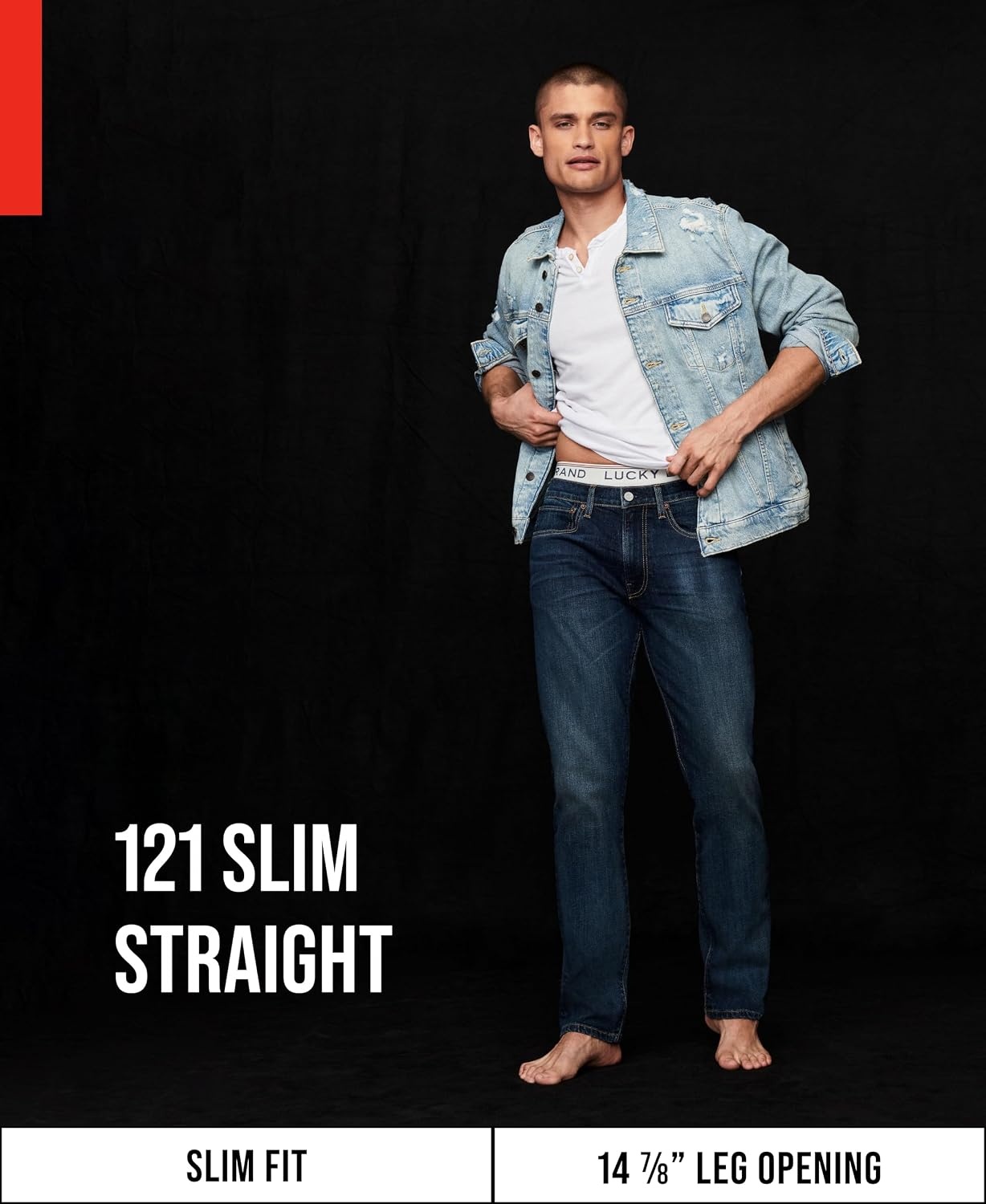 image:imageLucky Brand Mens 121 Heritage Slim JeanManteca