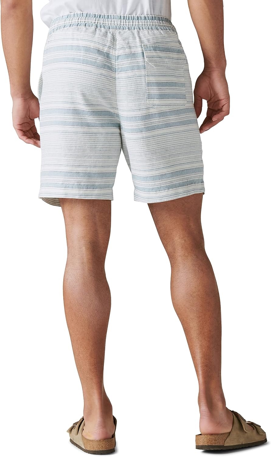 image:imageLucky Brand Mens 7 Pull Up Linen ShortBlue Stripe