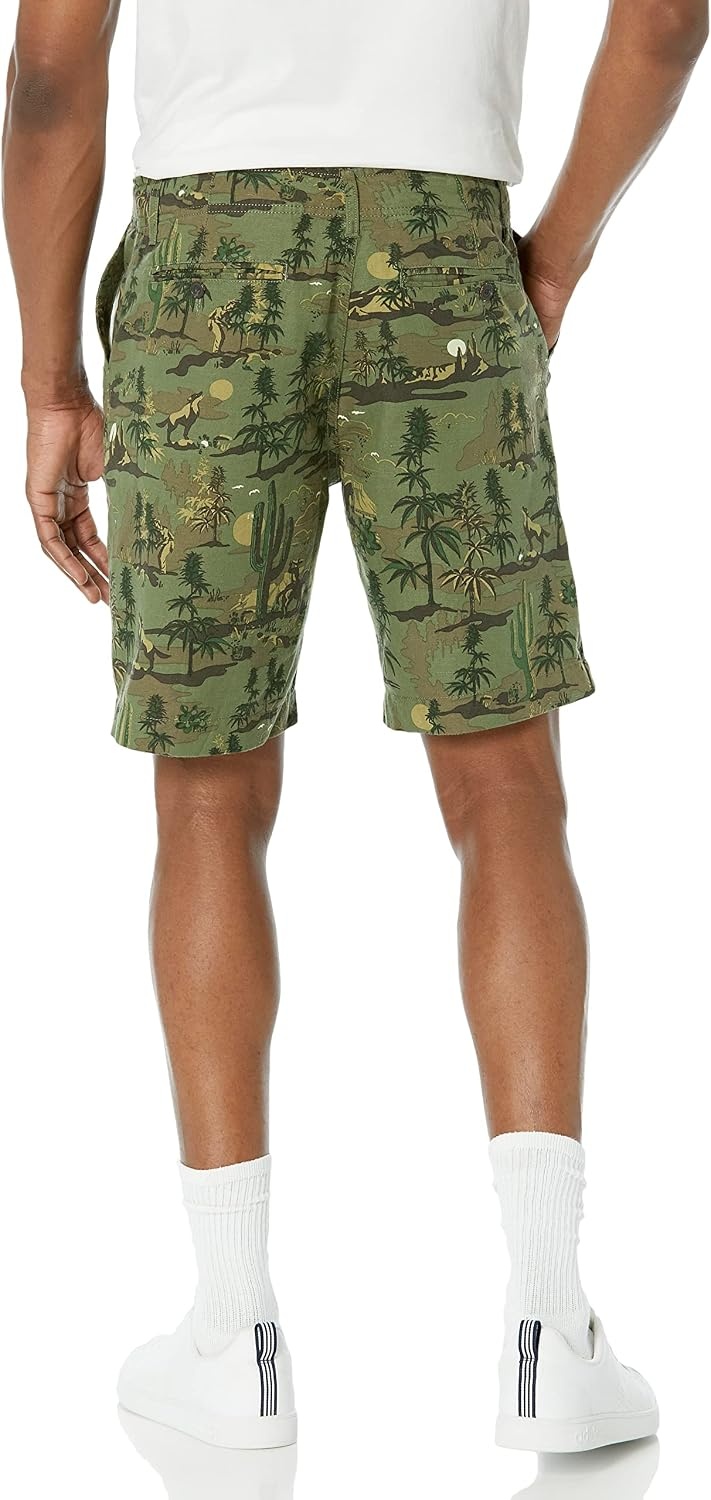 image:imageLucky Brand Mens 9 Laguna Linen Flat Front ShortCamo Multi
