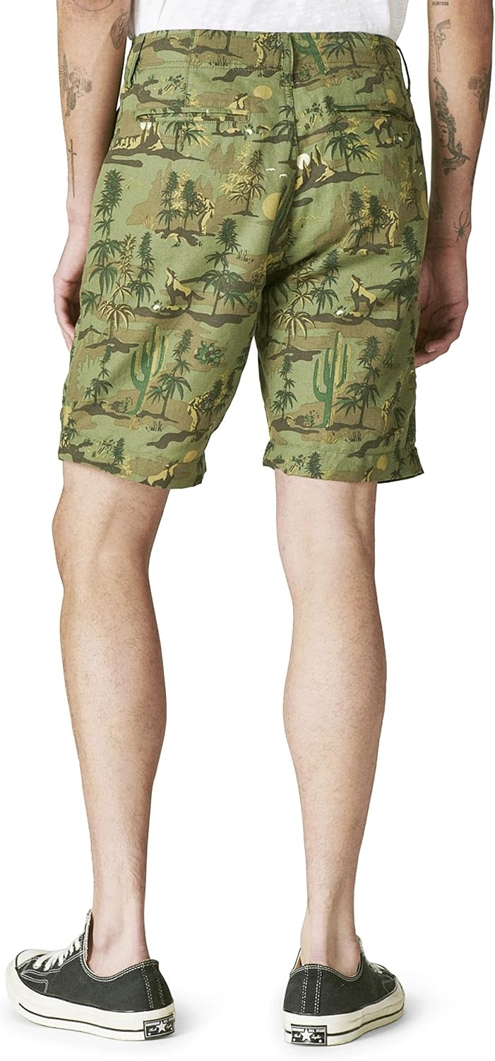 image:imageLucky Brand Mens 9 Laguna Linen Flat Front ShortCamo Multi