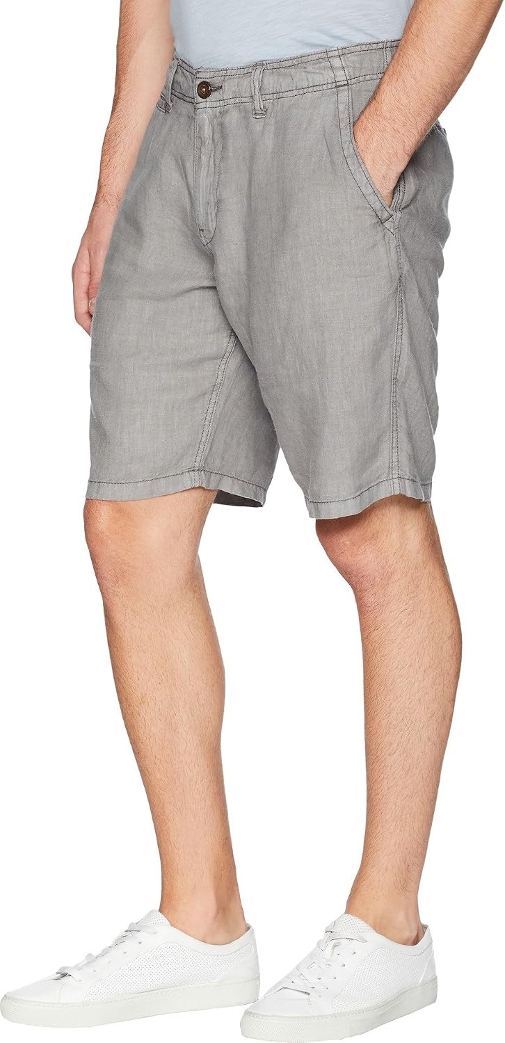 image:imageLucky Brand Mens 9 Laguna Linen Flat Front ShortCharcoal Grey