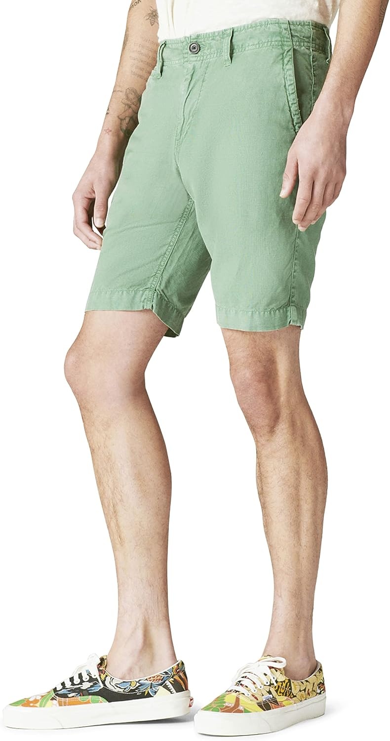 image:imageLucky Brand Mens 9 Laguna Linen Flat Front ShortFrosty Spruce