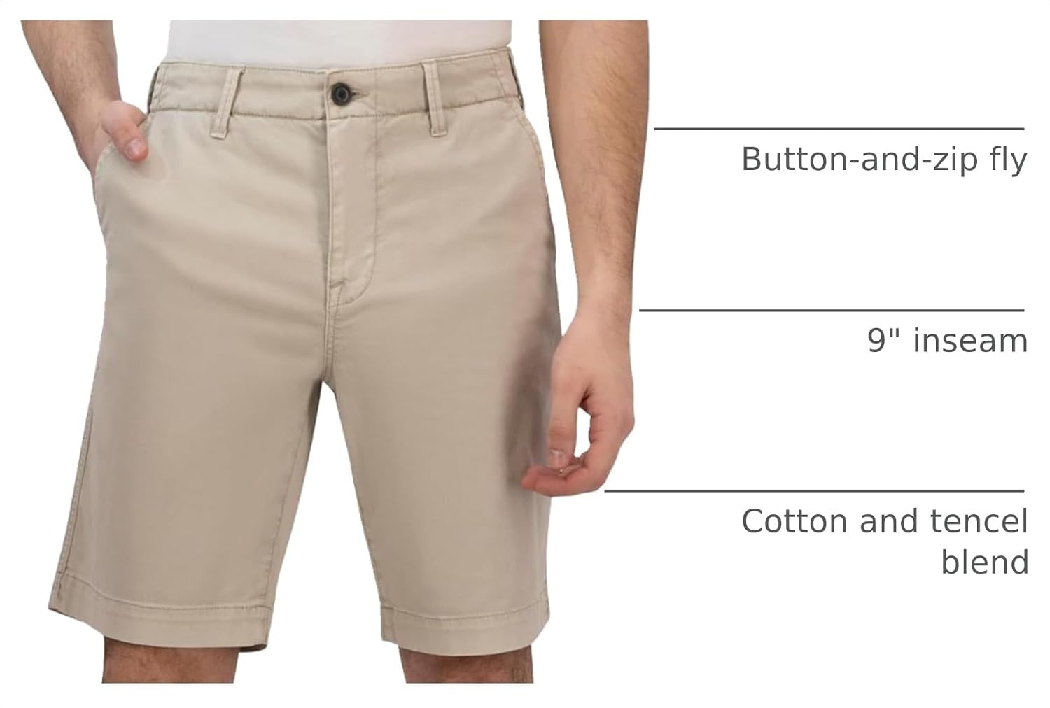 image:imageLucky Brand Mens 9 Stretch Twill Flat Front ShortMoonstruck