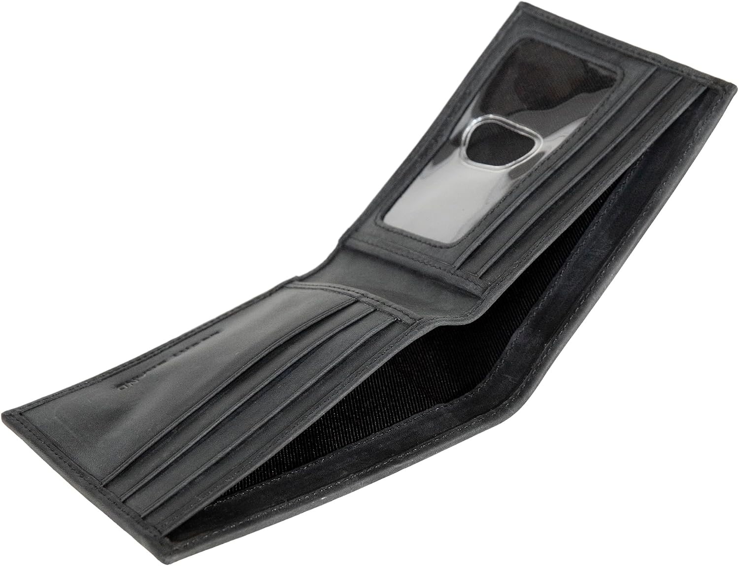 image:imageLucky Brand Mens Bifold and LFold Wallet ID Window Card Slots Genuine Leather Organization StylishFlag Embossed Leather Black